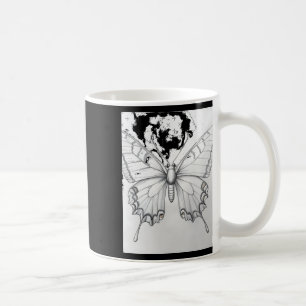 Realistic Monarch Butterfly Pencil Drawing Sticker Coffee Mug