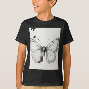 Realistic Monarch Butterfly Pencil Drawing Sticker T-Shirt