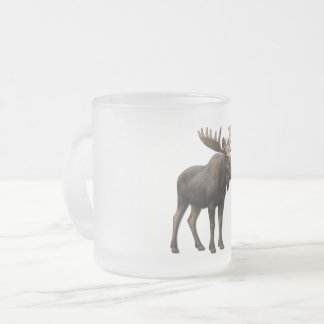 REALISTIC MOOSE DESIGN. SAMER BRASIL FROSTED GLASS COFFEE MUG
