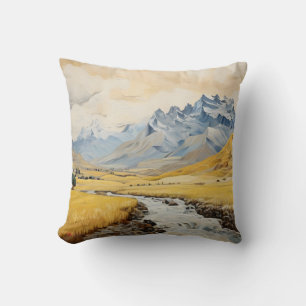 Realistic mountains cushion