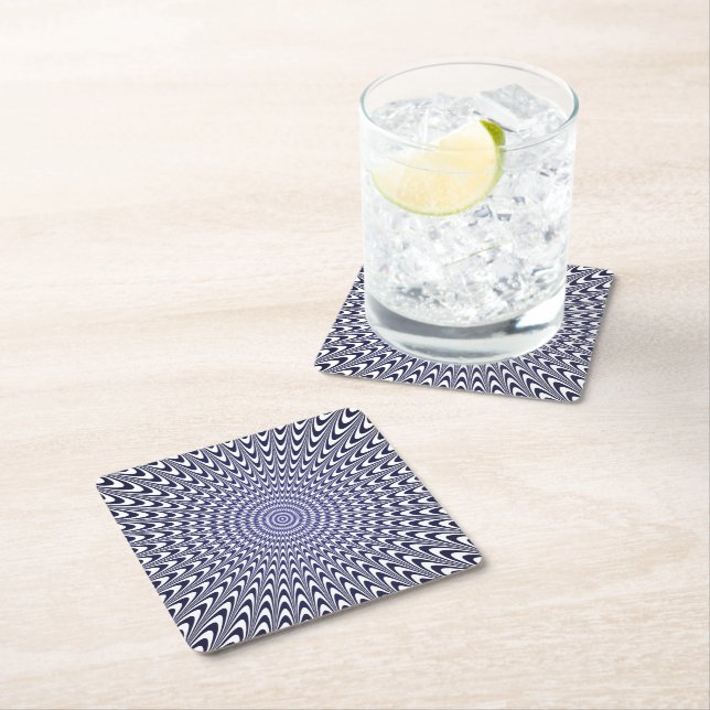 Realistic optical illusion  square paper coaster (Insitu)