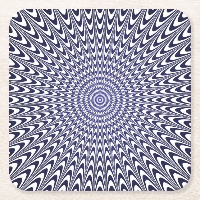 Realistic optical illusion  square paper coaster (Front)