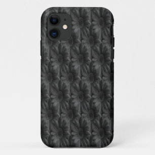 Realistic pattern of black chrysanthemums - Black iPhone 11 Case
