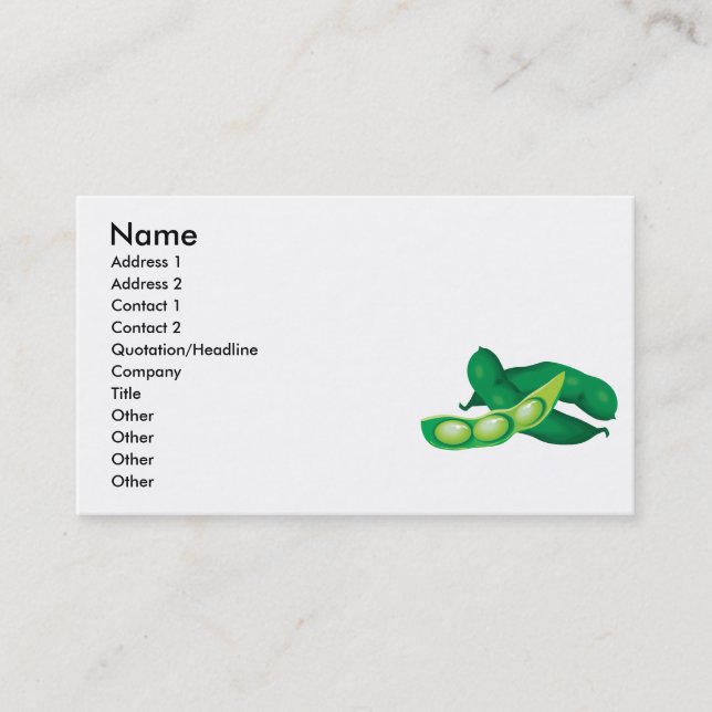 realistic pea pods business card (Front)