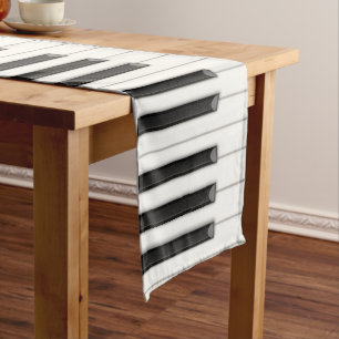 Realistic Piano Keys 16"x108" Table Runner