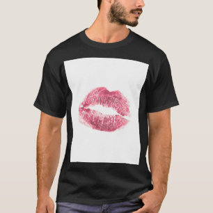 Realistic pink lips, isolated kiss T-Shirt