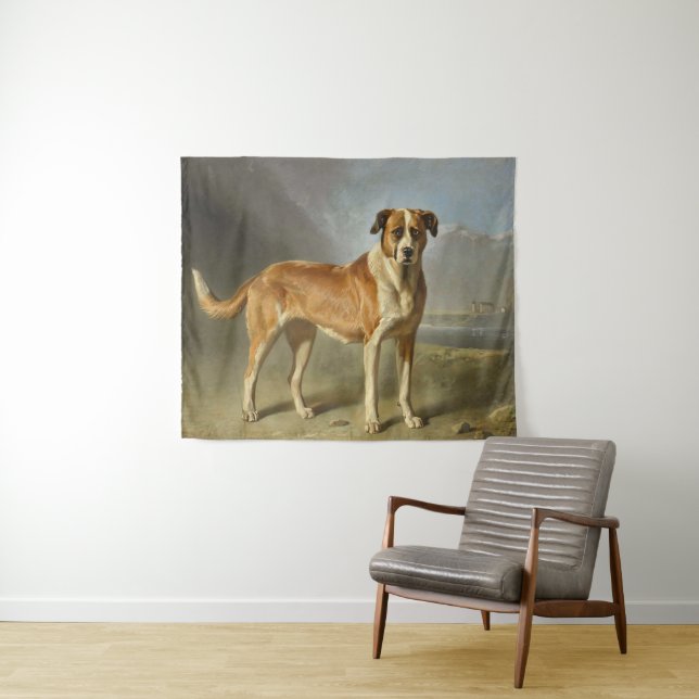 Realistic Portrait of a Noble Dog Tapestry (In Situ (Horizontal))