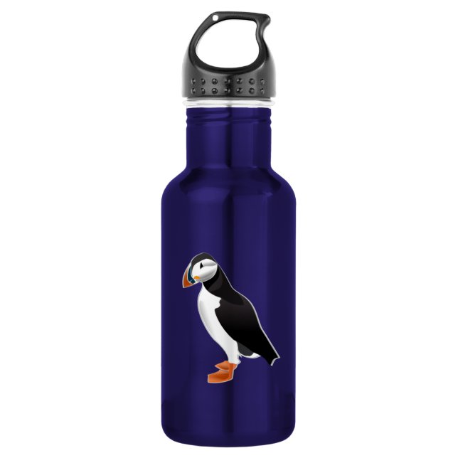 Realistic Puffin Bird 532 Ml Water Bottle (Front)