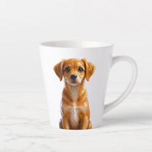 Realistic Puppy Dog Portrait Art Latte Mug