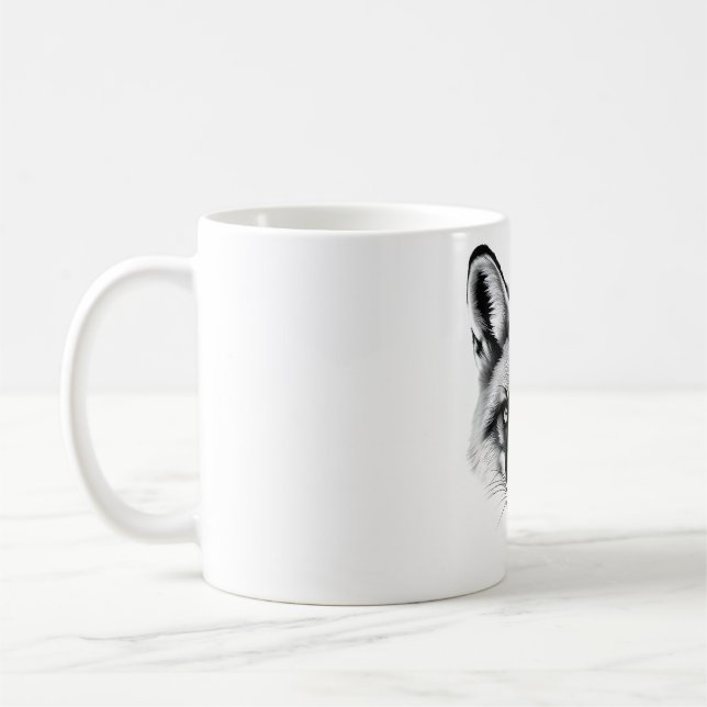 Realistic Red Fox Head T-Shirt Coffee Mug (Left)