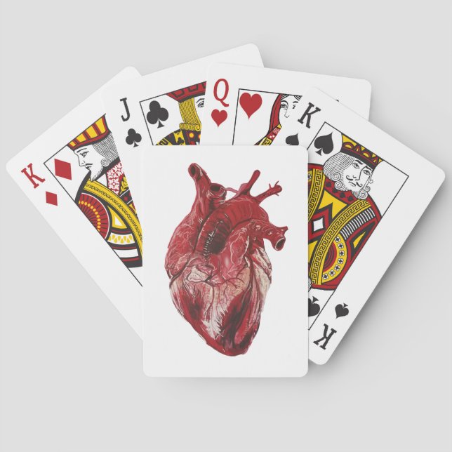 Realistic Red Heart Playing Cards (Back)