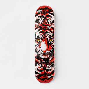 Realistic Red Tiger Head - Tiger Skateboard 