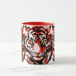 Realistic Red Tiger Mug - Coffee Cup