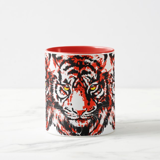 Realistic Red Tiger Mug - Coffee Cup (Center)