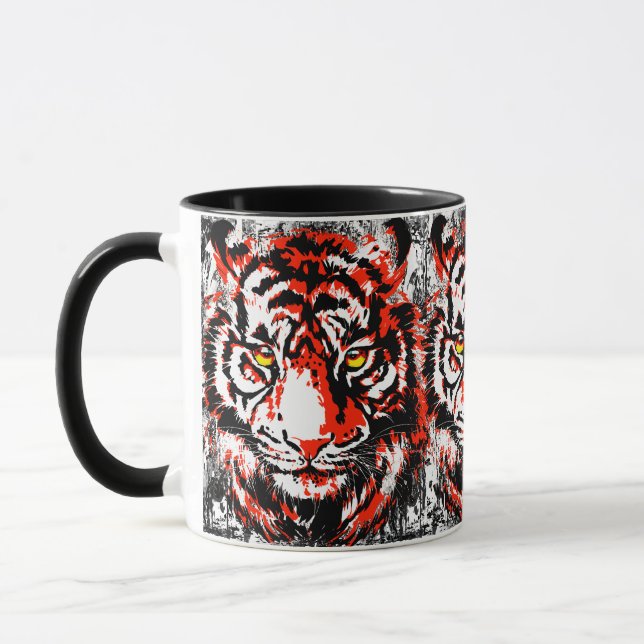Realistic Red Tiger Mug - Tiger Coffee Cup (Left)