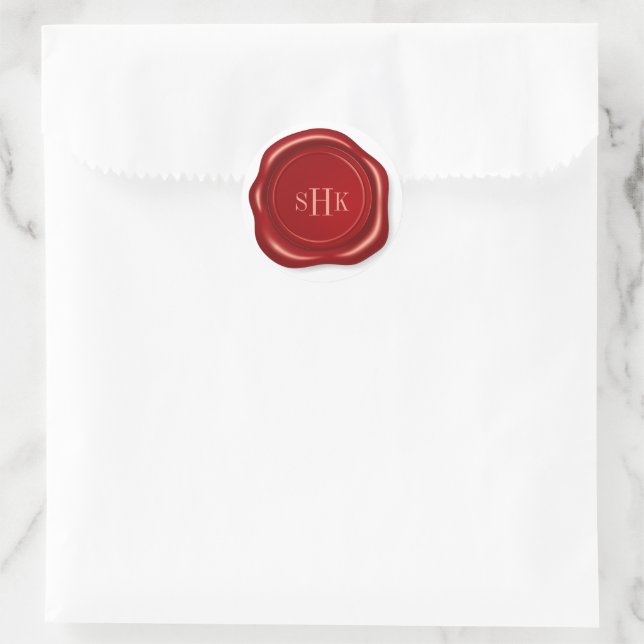  Realistic red wax medallion signature stamps Classic Round Sticker (Bag)