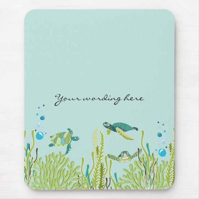 Realistic Sea Turtle Mouse Pad (Front)