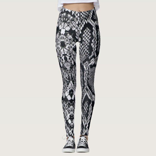 Realistic Snake Print Leggings (Front)