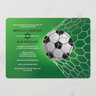 Realistic Soccer Ball Bar Mitzvah Invitation