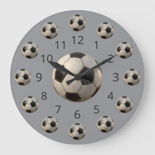 Realistic Soccer Ball Large Clock