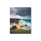 Realistic storm clouds over teal blue sea Cornwall