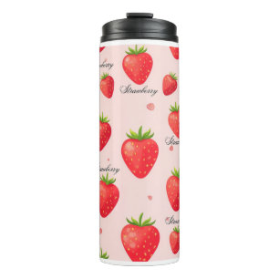 Realistic Strawberry Garden – Lifelike Strawberry  Thermal Tumbler