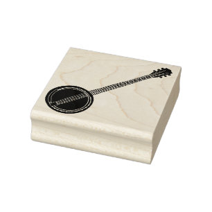 Realistic Style Banjo Graphic Rubber Stamp