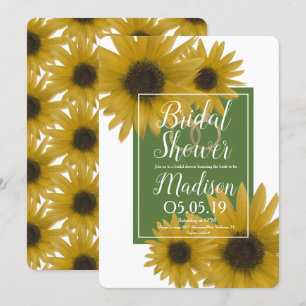 Realistic Sunflower Foil Ring Bridal Shower Invitation