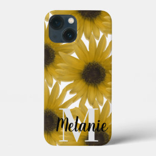 Realistic Sunflower Garden Custom Monogram Case-Ma iPhone 13 Mini Case