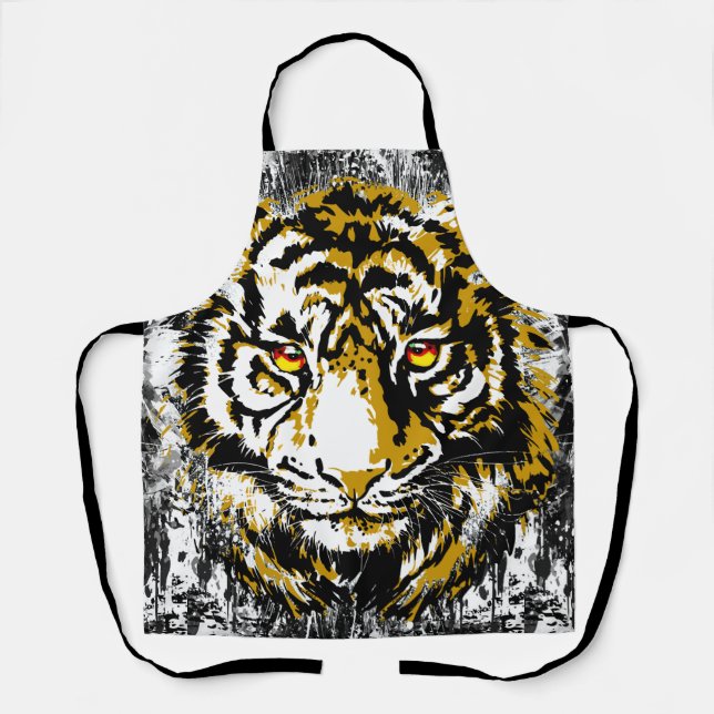 Realistic Tiger - Cool Tiger Head Drawing Apron (Front)