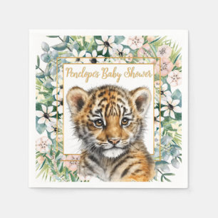 Realistic Tiger Cub Gender Neutral Baby Shower Napkin