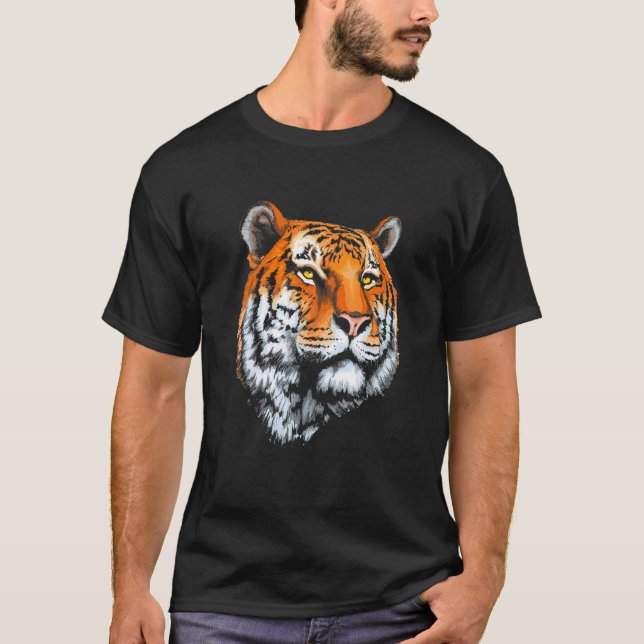 Realistic Tiger Head Skin Paw 20 T-Shirt (Front)