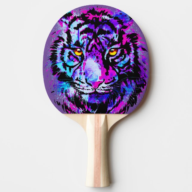 Realistic Tiger Head - Tiger Ping Pong Paddle (Front)
