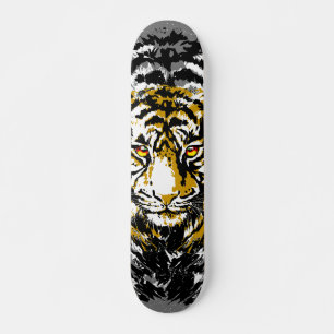 Realistic Tiger Skateboard - Tiger Head Drawing