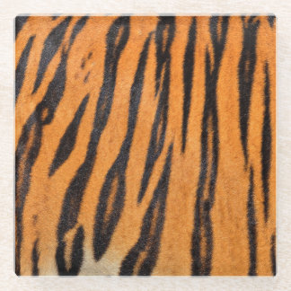 Realistic tiger skin texture. glass coaster