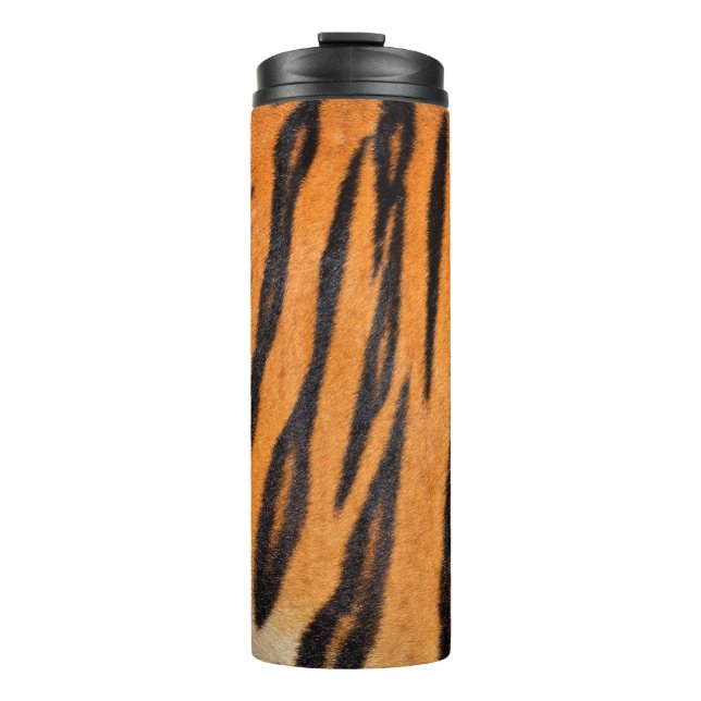 Realistic tiger skin texture. thermal tumbler (Front)