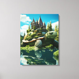Realistic Topiary Art Natural Surreal Turtle Canvas Print