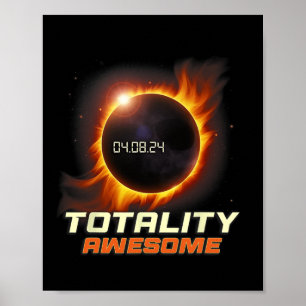 Realistic Total Solar Eclipse 2024 Totality Awesom Poster