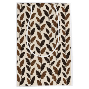 Realistic Tropical Banana Leaves Pattern Medium Gift Bag