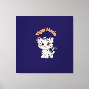 Realistic White Tiger – Photorealistic Wildlife Ar Canvas Print