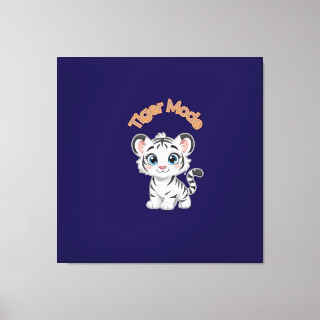 Realistic White Tiger – Photorealistic Wildlife Ar Canvas Print (Front)