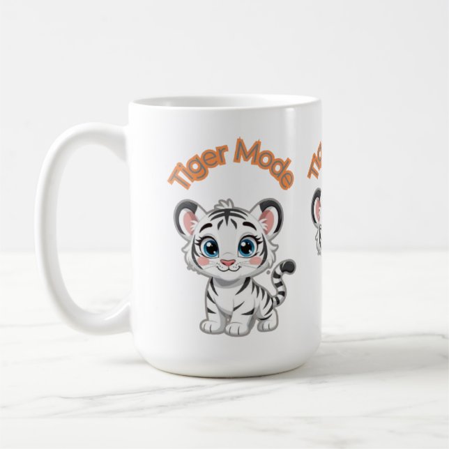 Realistic White Tiger – Photorealistic Wildlife Ar Coffee Mug (Left)