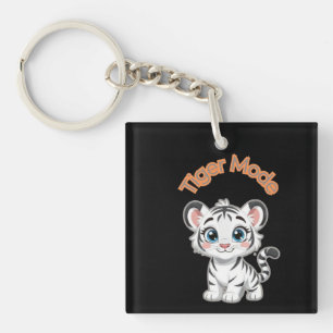 Realistic White Tiger – Photorealistic Wildlife Ar Key Ring
