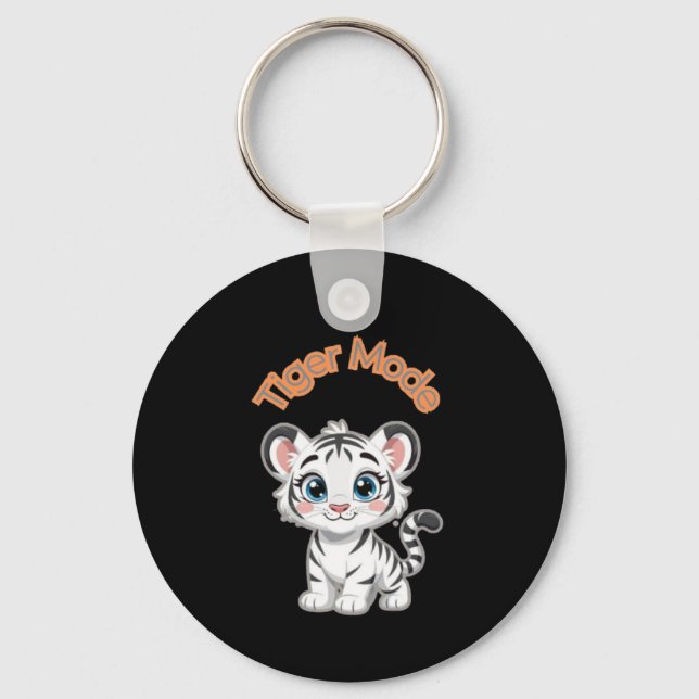Realistic White Tiger – Photorealistic Wildlife Ar Key Ring (Front)