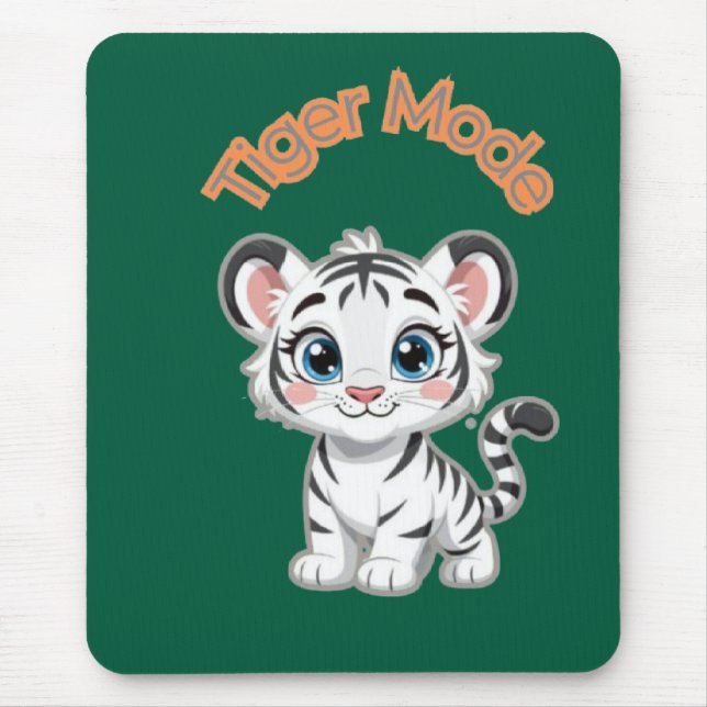 Realistic White Tiger – Photorealistic Wildlife Ar Mouse Mat (Front)