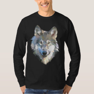 Realistic white wolf realistic animal print with c T-Shirt