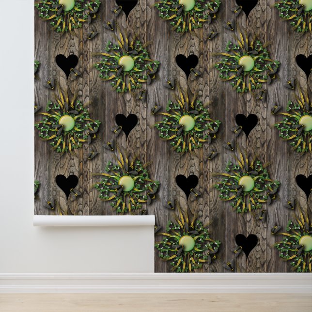 Realistic Wood Bohemian Bee Illustrations Harvest Wallpaper (Application)
