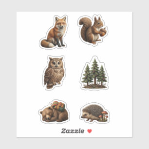 Realistic Woodland Forest Animal Vinyl Stickers 