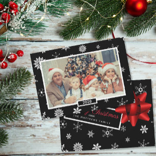 Realistic Wrapped Christmas Gift Custom Photo Holiday Card