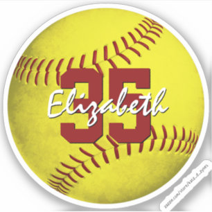Realistic yellow girl's softball custom-Cut